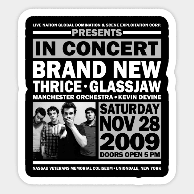 2009 Brand New Concert Poster Sticker by Scum & Villainy